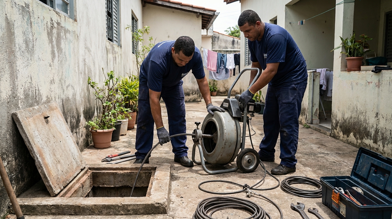 Desentupimento de Coluna Sanitária em Anavec, Limeira‑SP
