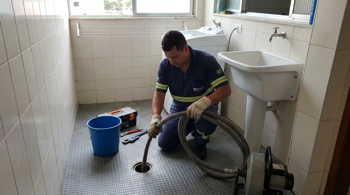 Desobstrução na Cozinha no Jardim dos Jequitibás, Limeira‑SP